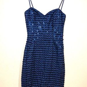 Sequin Denim Mini Dress